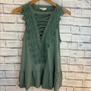 Entro sleeveless linen blend blouse